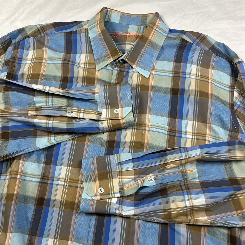 Alan Flusser Long Sleeve Multi Color‎ Plaid Button Up XXL